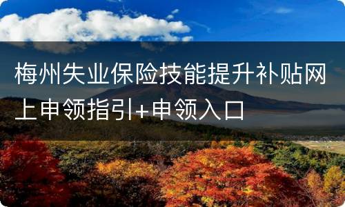 梅州失业保险技能提升补贴网上申领指引+申领入口