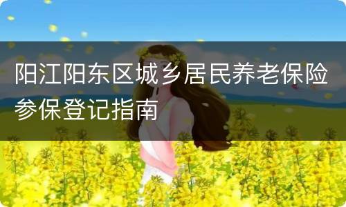 阳江阳东区城乡居民养老保险参保登记指南