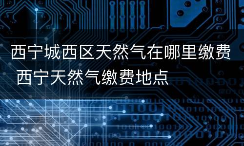 西宁城西区天然气在哪里缴费 西宁天然气缴费地点