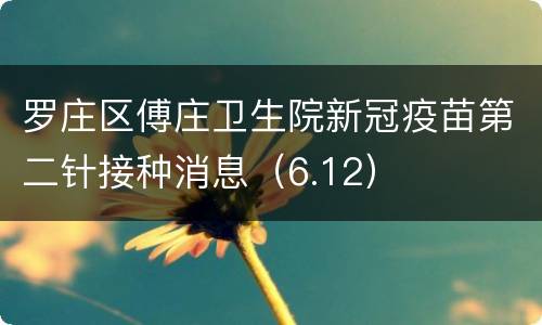 罗庄区傅庄卫生院新冠疫苗第二针接种消息（6.12）