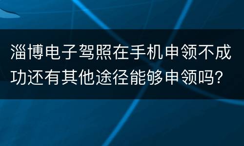 淄博电子驾照在手机申领不成功还有其他途径能够申领吗？