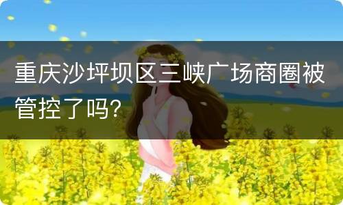 重庆沙坪坝区三峡广场商圈被管控了吗？