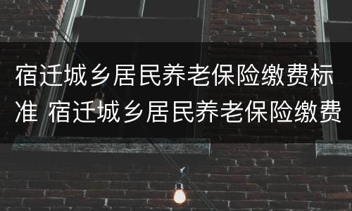 宿迁城乡居民养老保险缴费标准 宿迁城乡居民养老保险缴费标准是多少