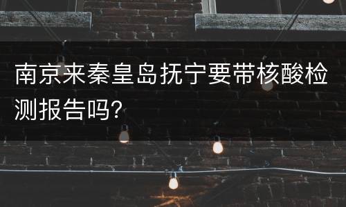 南京来秦皇岛抚宁要带核酸检测报告吗？