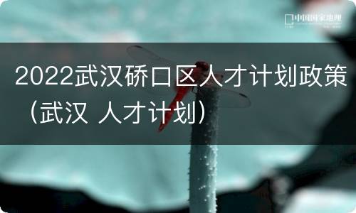 2022武汉硚口区人才计划政策（武汉 人才计划）