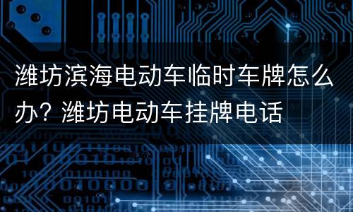 潍坊滨海电动车临时车牌怎么办? 潍坊电动车挂牌电话