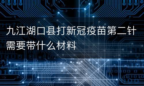 九江湖口县打新冠疫苗第二针需要带什么材料