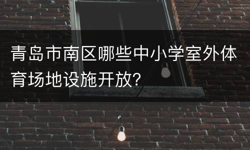 青岛市南区哪些中小学室外体育场地设施开放？