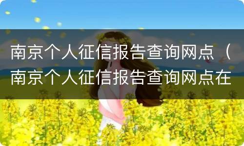 南京个人征信报告查询网点（南京个人征信报告查询网点在哪）