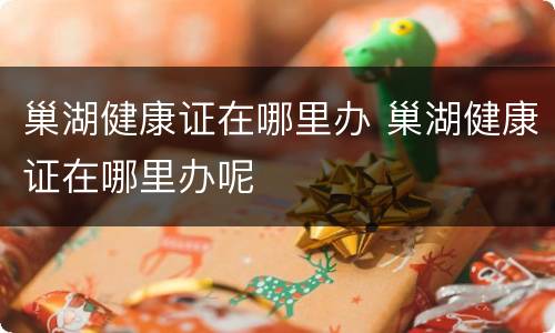 巢湖健康证在哪里办 巢湖健康证在哪里办呢