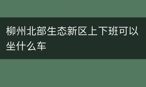 柳州北部生态新区上下班可以坐什么车
