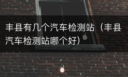丰县有几个汽车检测站（丰县汽车检测站哪个好）