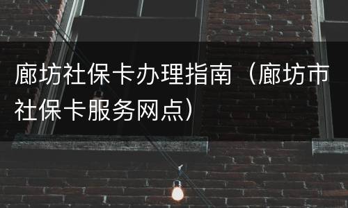 廊坊社保卡办理指南（廊坊市社保卡服务网点）