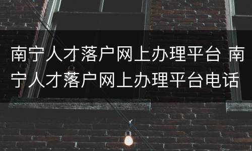 南宁人才落户网上办理平台 南宁人才落户网上办理平台电话