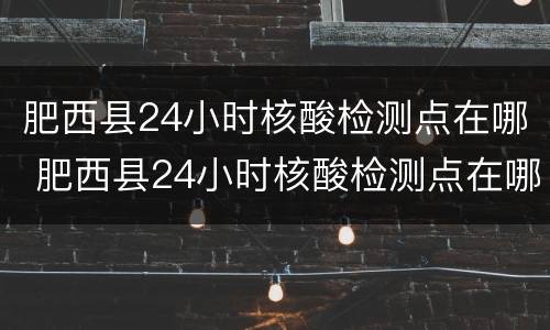 肥西县24小时核酸检测点在哪 肥西县24小时核酸检测点在哪儿