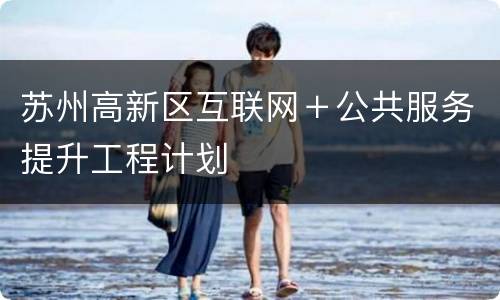 苏州高新区互联网＋公共服务提升工程计划