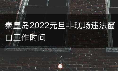 秦皇岛2022元旦非现场违法窗口工作时间