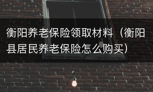 衡阳养老保险领取材料（衡阳县居民养老保险怎么购买）