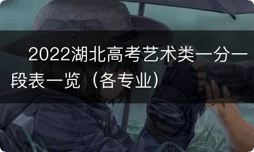 ​2022湖北高考艺术类一分一段表一览（各专业）