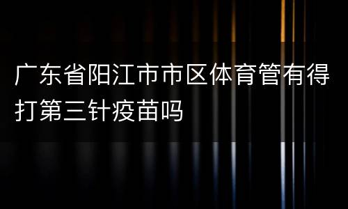 广东省阳江市市区体育管有得打第三针疫苗吗