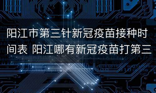 阳江市第三针新冠疫苗接种时间表 阳江哪有新冠疫苗打第三针