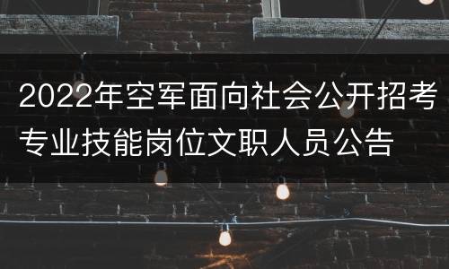 2022年空军面向社会公开招考专业技能岗位文职人员公告