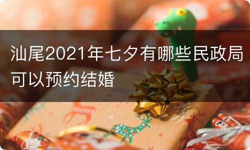 汕尾2021年七夕有哪些民政局可以预约结婚