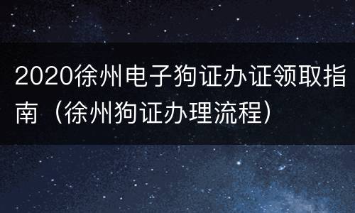 2020徐州电子狗证办证领取指南（徐州狗证办理流程）