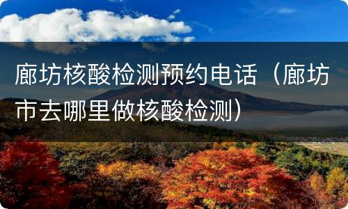 廊坊核酸检测预约电话（廊坊市去哪里做核酸检测）