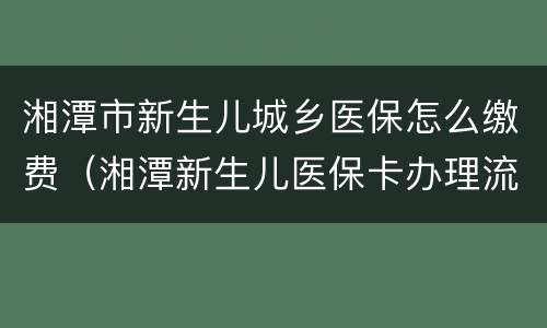 湘潭市新生儿城乡医保怎么缴费（湘潭新生儿医保卡办理流程）