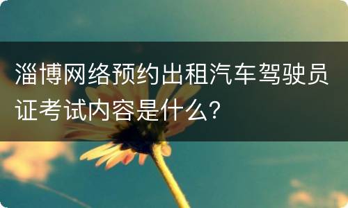 淄博网络预约出租汽车驾驶员证考试内容是什么？