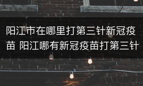 阳江市在哪里打第三针新冠疫苗 阳江哪有新冠疫苗打第三针