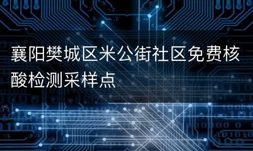 襄阳樊城区米公街社区免费核酸检测采样点