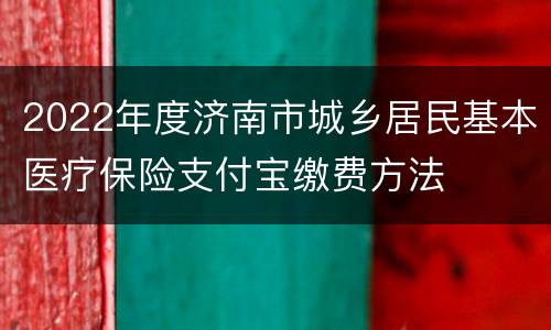 2022年度济南市城乡居民基本医疗保险支付宝缴费方法