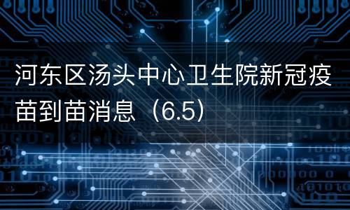 河东区汤头中心卫生院新冠疫苗到苗消息（6.5）