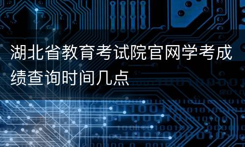 湖北省教育考试院官网学考成绩查询时间几点