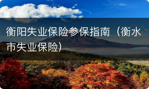 衡阳失业保险参保指南（衡水市失业保险）