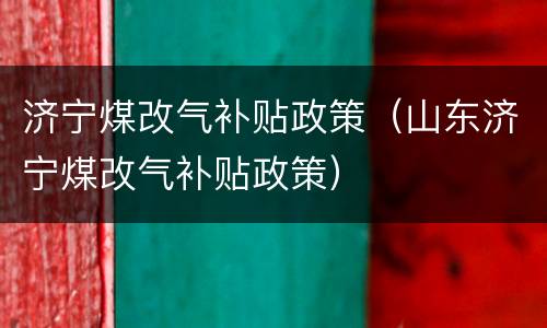 济宁煤改气补贴政策（山东济宁煤改气补贴政策）