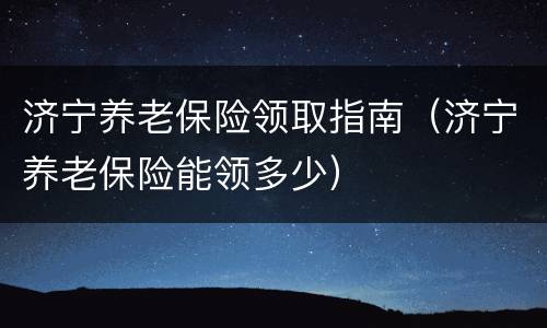 济宁养老保险领取指南（济宁养老保险能领多少）