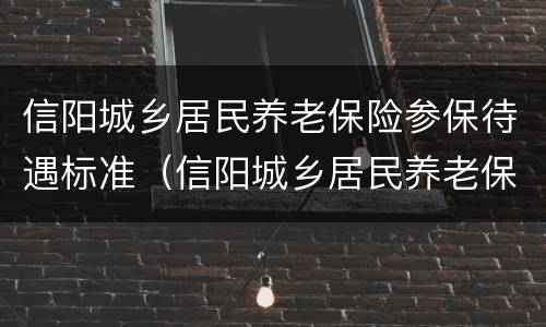 信阳城乡居民养老保险参保待遇标准（信阳城乡居民养老保险参保待遇标准是什么）