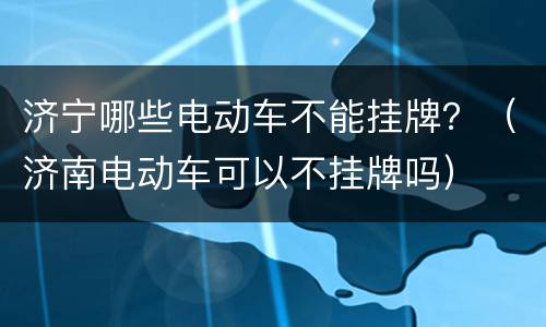 济宁哪些电动车不能挂牌？（济南电动车可以不挂牌吗）