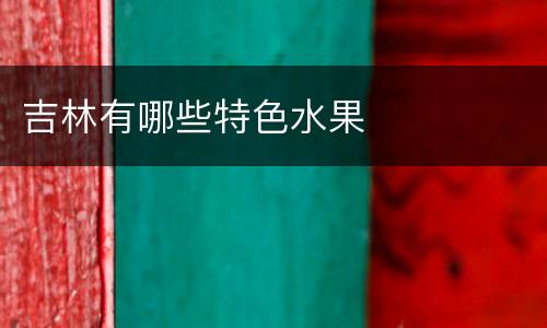 吉林有哪些特色水果