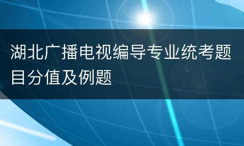 湖北广播电视编导专业统考题目分值及例题