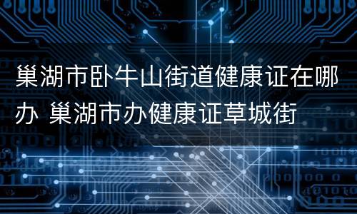 巢湖市卧牛山街道健康证在哪办 巢湖市办健康证草城街