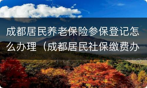 成都居民养老保险参保登记怎么办理（成都居民社保缴费办理流程?）