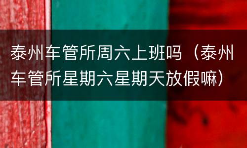 泰州车管所周六上班吗（泰州车管所星期六星期天放假嘛）