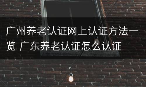 广州养老认证网上认证方法一览 广东养老认证怎么认证