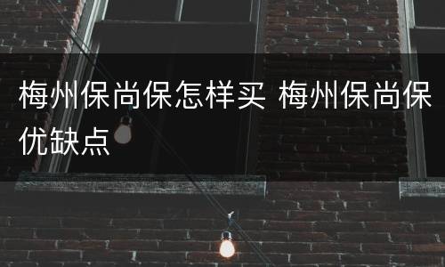 梅州保尚保怎样买 梅州保尚保优缺点