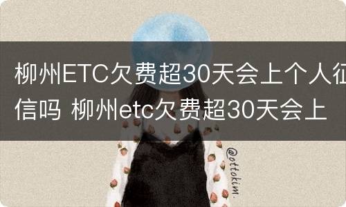 柳州ETC欠费超30天会上个人征信吗 柳州etc欠费超30天会上个人征信吗