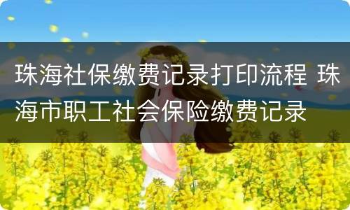 珠海社保缴费记录打印流程 珠海市职工社会保险缴费记录